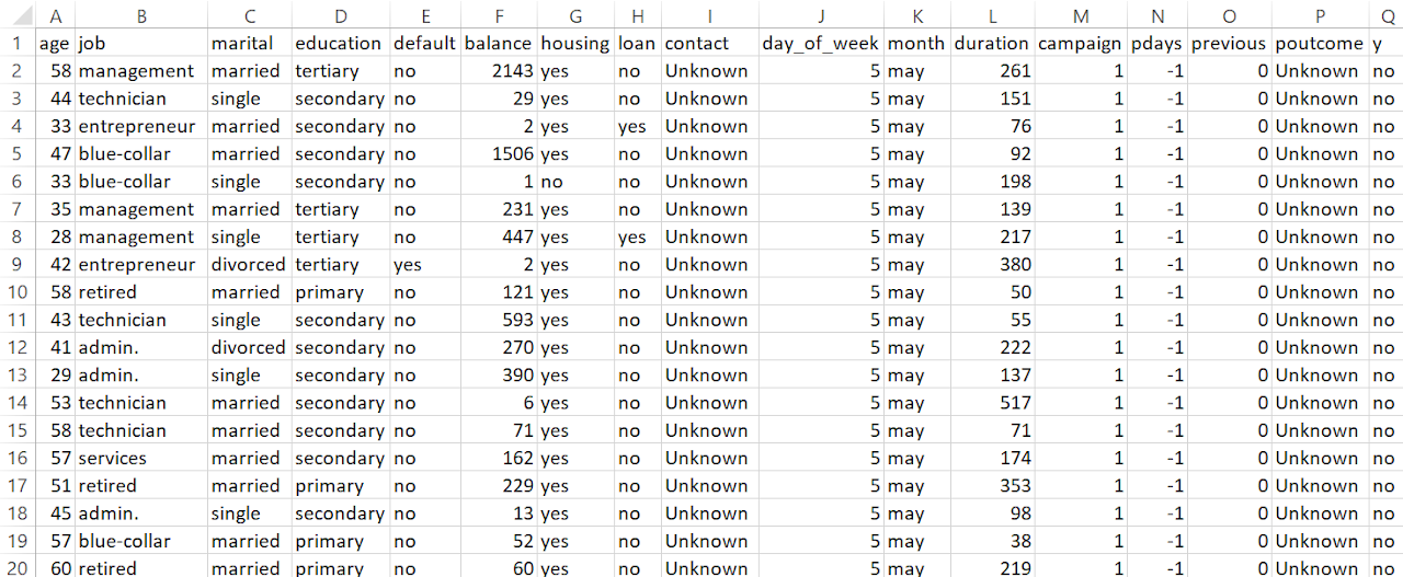 Clean dataset preview