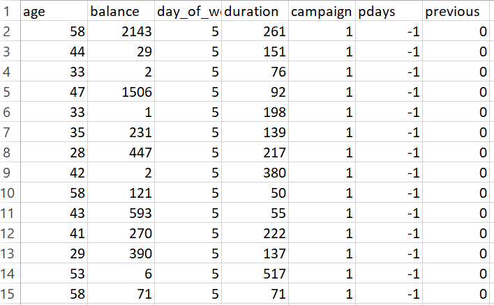 Dataset After Selecting Only Numeric Columns